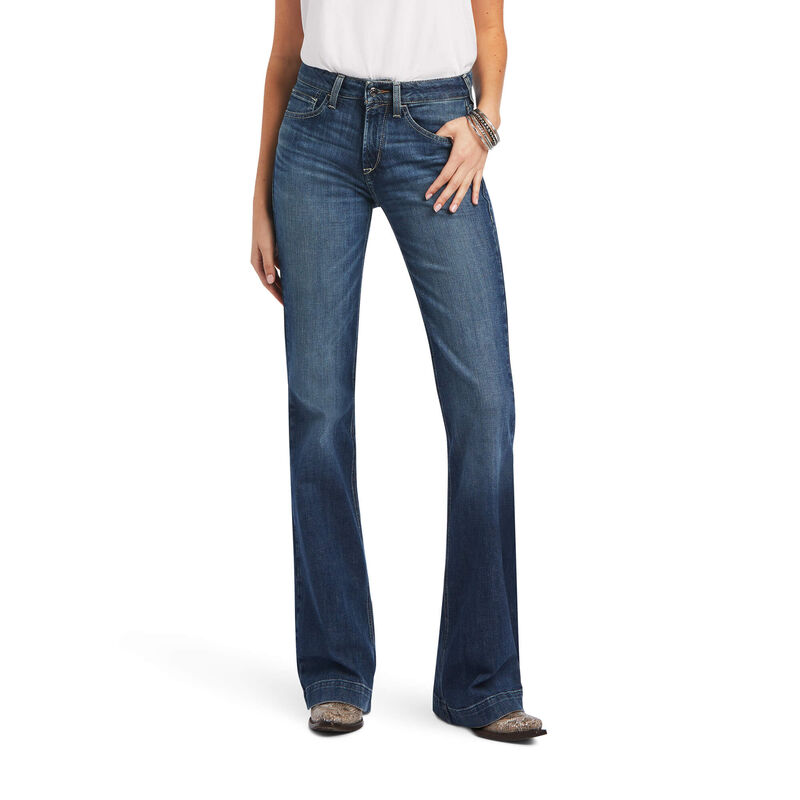 Pantalones Vaqueros Ariat Slim Daphne Wide Leg Azules Mujer - Chile 235-GUFRCA